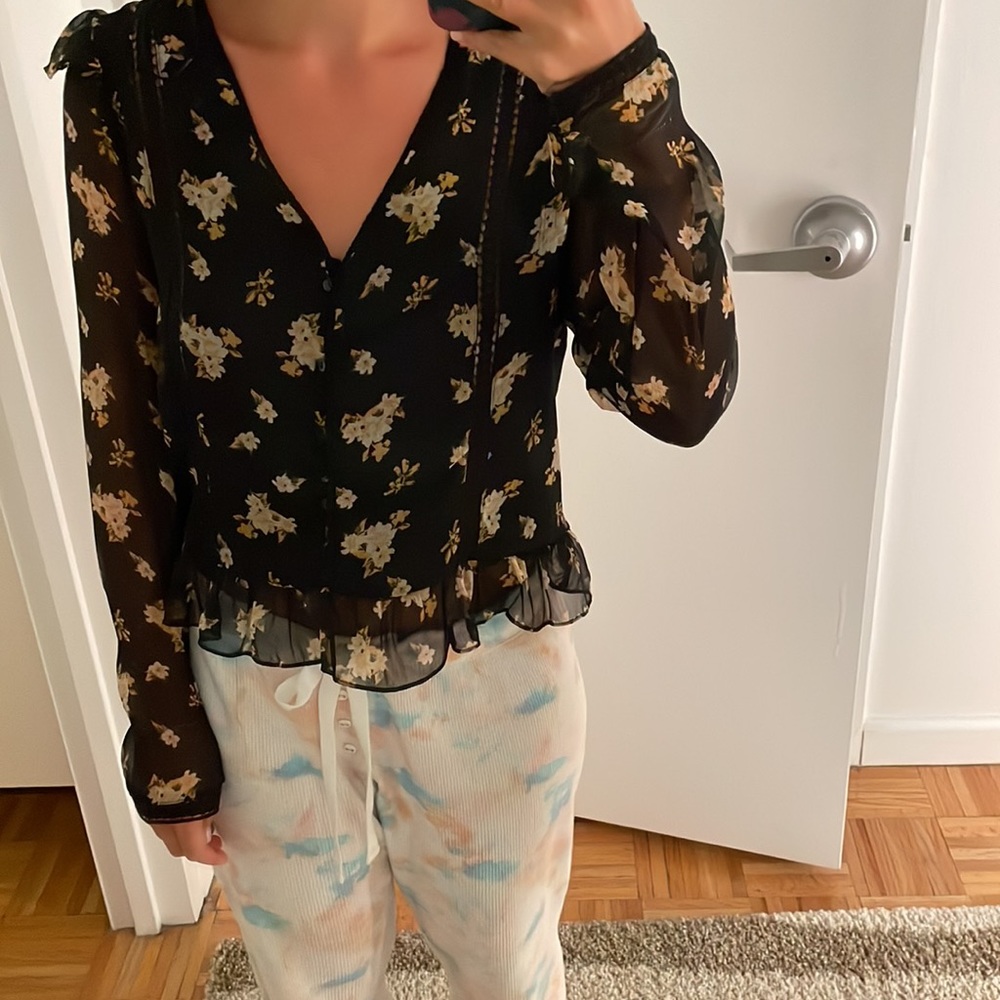 Zara floral blouse